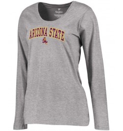 Women's Heathered Gray Arizona State Sun Devils Campus Long Sleeve T-shirt Heather Gray $15.68 Tops