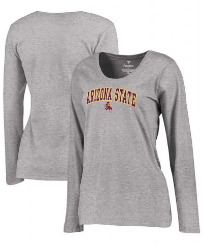 Women's Heathered Gray Arizona State Sun Devils Campus Long Sleeve T-shirt Heather Gray $15.68 Tops