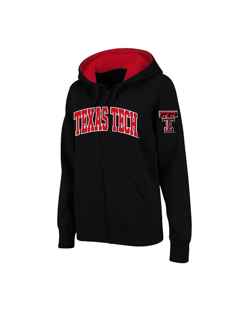 Women's Stadium Athletic Black Texas Tech Red Raiders Arched Name Full-Zip Hoodie Black $33.79 Sweatshirts