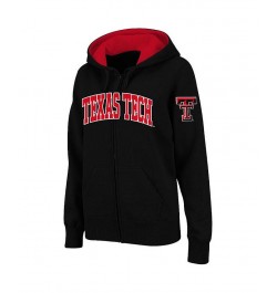 Women's Stadium Athletic Black Texas Tech Red Raiders Arched Name Full-Zip Hoodie Black $33.79 Sweatshirts