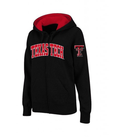 Women's Stadium Athletic Black Texas Tech Red Raiders Arched Name Full-Zip Hoodie Black $33.79 Sweatshirts