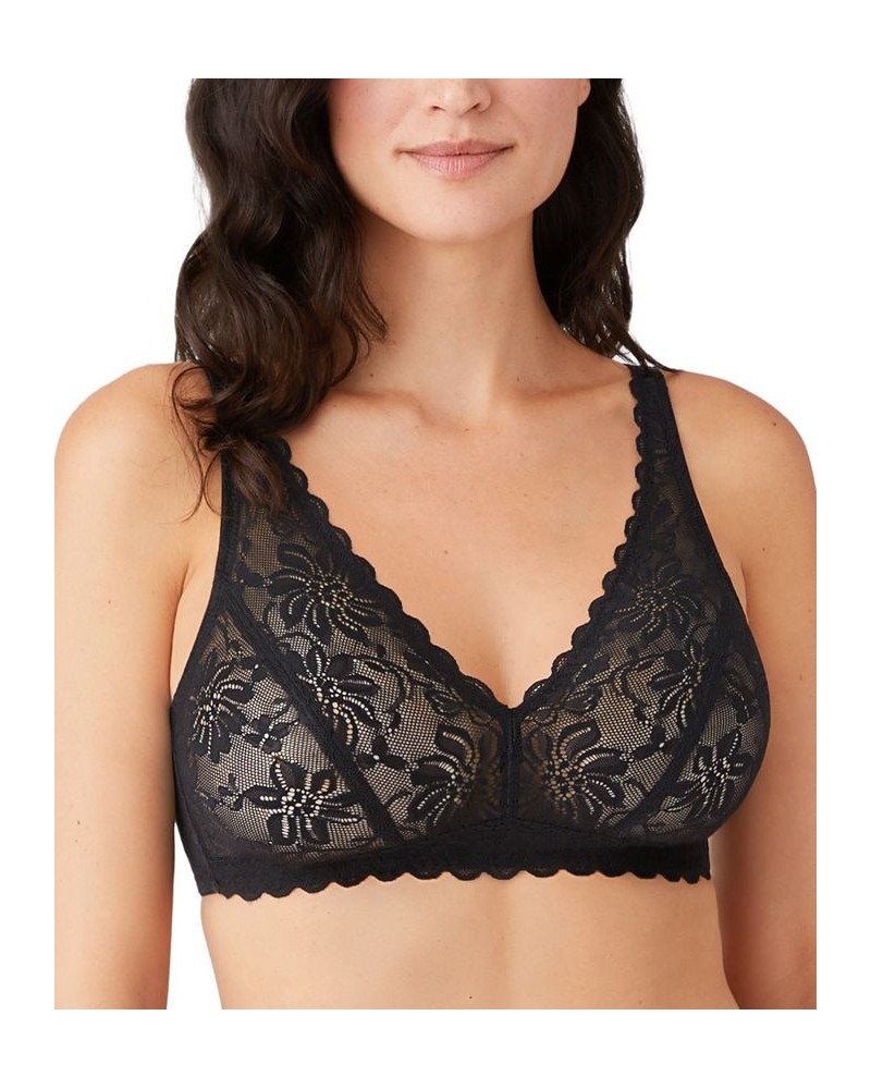 Women's Soft Sense Lace Mesh Bralette 810334 Black $31.92 Bras