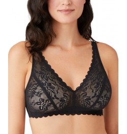 Women's Soft Sense Lace Mesh Bralette 810334 Black $31.92 Bras