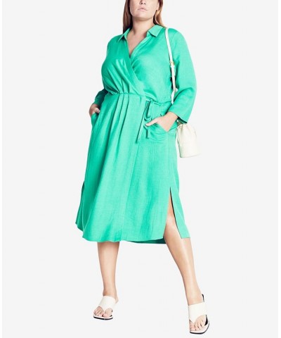 Trendy Plus Size Vivian Dress Green $56.99 Dresses
