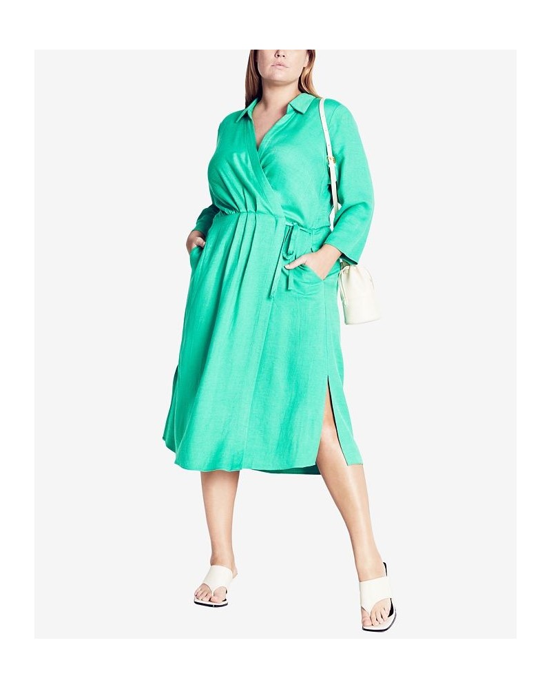 Trendy Plus Size Vivian Dress Green $56.99 Dresses