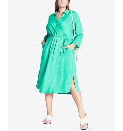 Trendy Plus Size Vivian Dress Green $56.99 Dresses