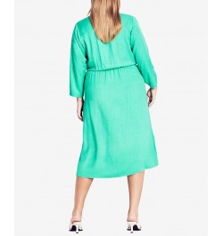 Trendy Plus Size Vivian Dress Green $56.99 Dresses