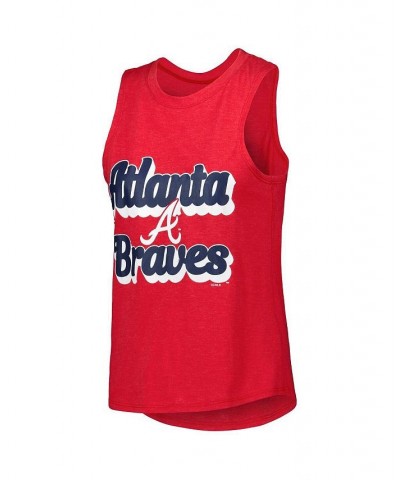 Women's Navy Red Atlanta Braves Wordmark Meter Muscle Tank Top and Pants Sleep Set Navy, Red $34.31 Pajama