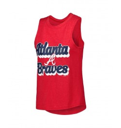 Women's Navy Red Atlanta Braves Wordmark Meter Muscle Tank Top and Pants Sleep Set Navy, Red $34.31 Pajama