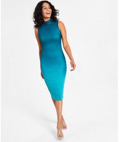 Women's Ombré Midi Mesh Dress Blue $22.85 Dresses