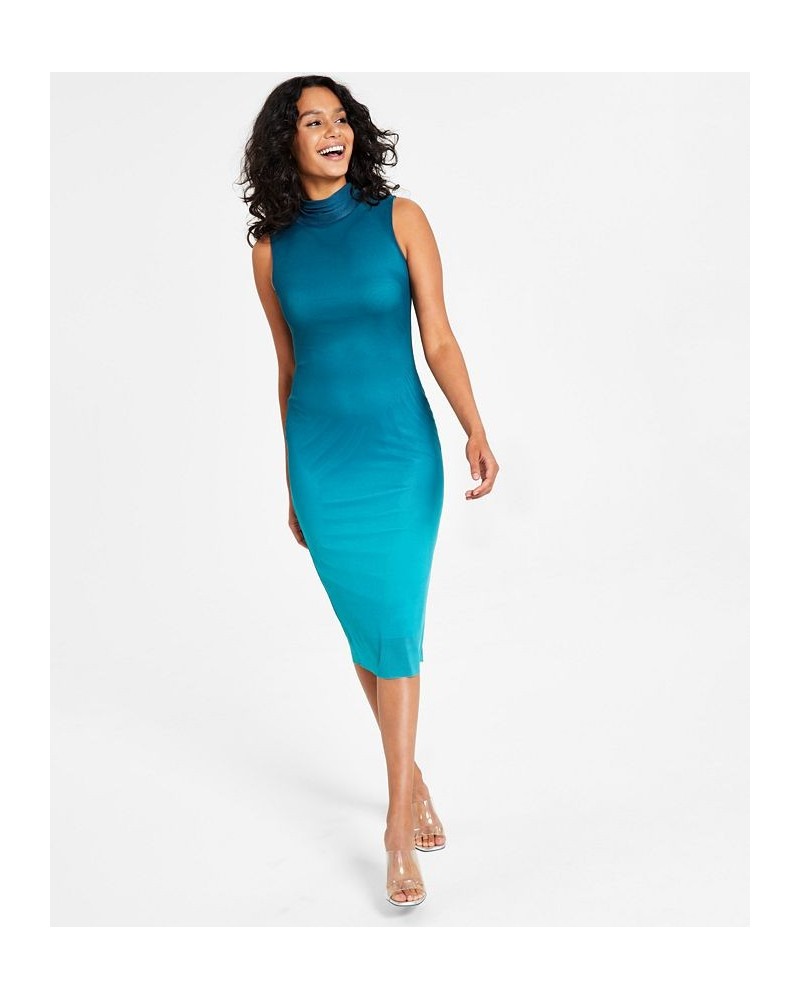 Women's Ombré Midi Mesh Dress Blue $22.85 Dresses