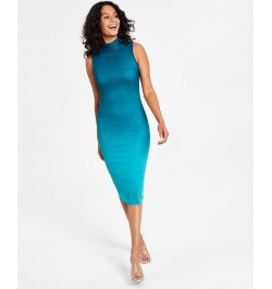 Women's Ombré Midi Mesh Dress Blue $22.85 Dresses