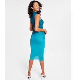 Women's Ombré Midi Mesh Dress Blue $22.85 Dresses