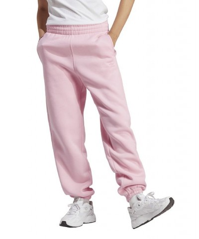 Women's Essentials Fleece High Rise Waist Joggers Pink $31.20 Pants