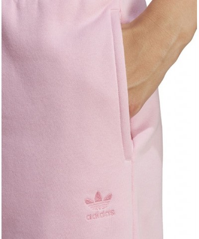 Women's Essentials Fleece High Rise Waist Joggers Pink $31.20 Pants