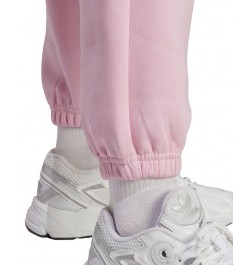 Women's Essentials Fleece High Rise Waist Joggers Pink $31.20 Pants