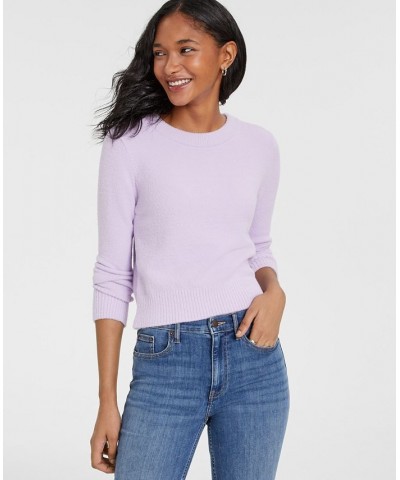 Women's Crewneck Long-Sleeve Sweater Purple $26.88 Sweaters