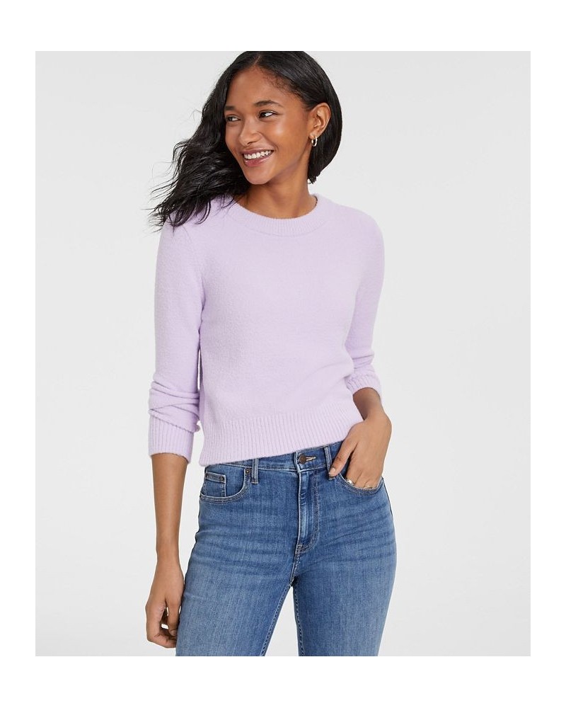 Women's Crewneck Long-Sleeve Sweater Purple $26.88 Sweaters