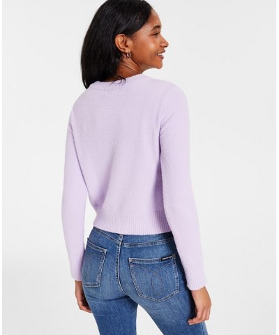 Women's Crewneck Long-Sleeve Sweater Purple $26.88 Sweaters