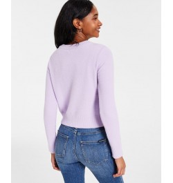 Women's Crewneck Long-Sleeve Sweater Purple $26.88 Sweaters