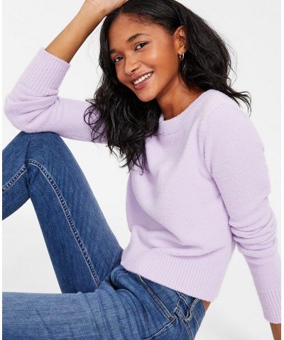 Women's Crewneck Long-Sleeve Sweater Purple $26.88 Sweaters