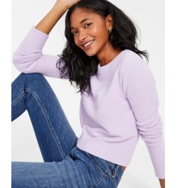 Women's Crewneck Long-Sleeve Sweater Purple $26.88 Sweaters