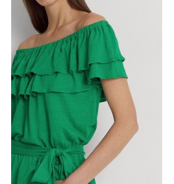 Women's Jersey Off-the-Shoulder Top Green $51.25 Tops