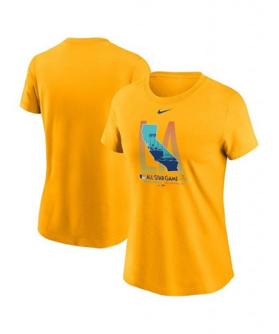 Women's Gold 2022 MLB All-Star Game State Outline T-shirt Gold $24.29 Tops