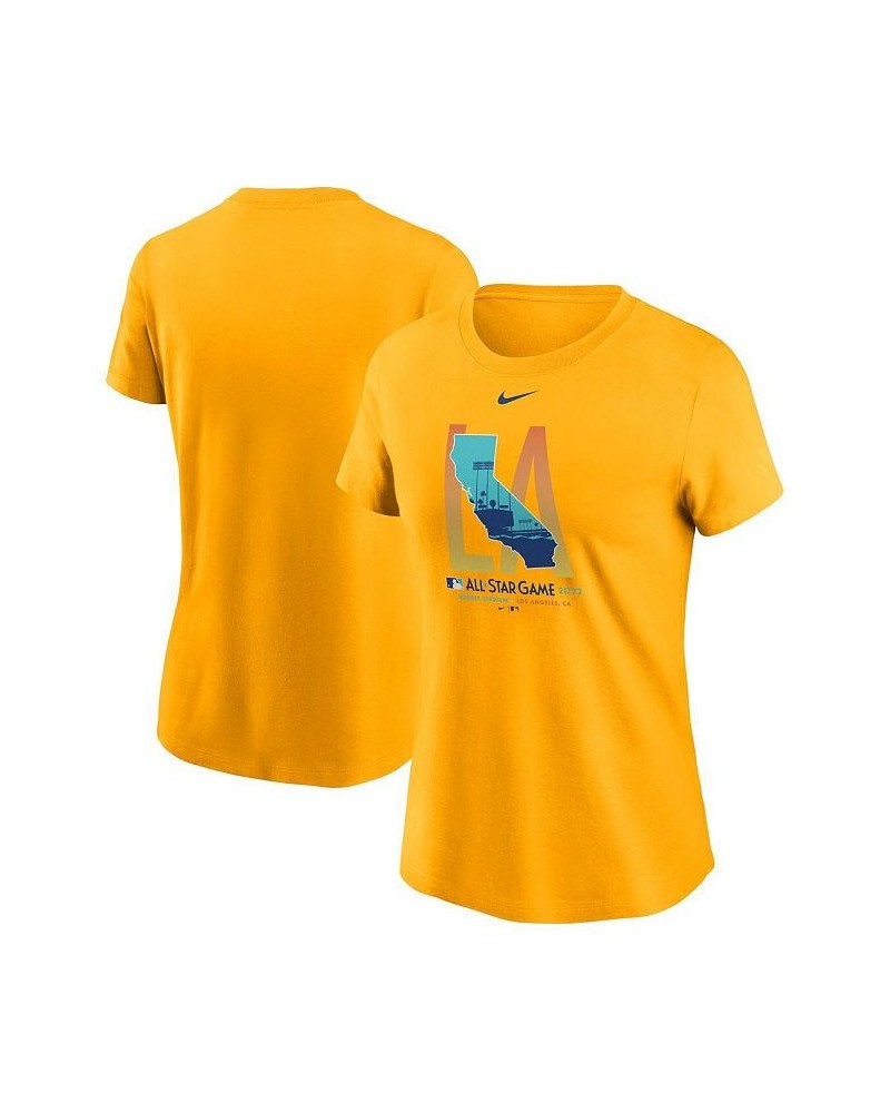 Women's Gold 2022 MLB All-Star Game State Outline T-shirt Gold $24.29 Tops