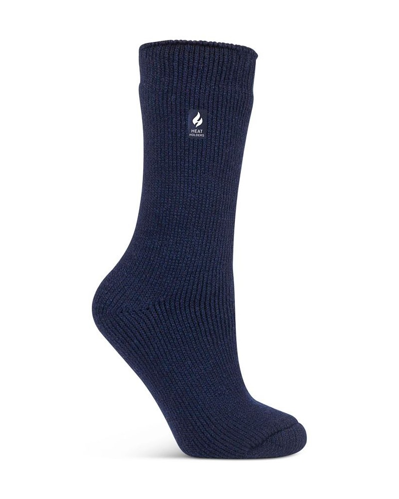 Women's Camellia Solid Crew Socks Blue $12.68 Accessories