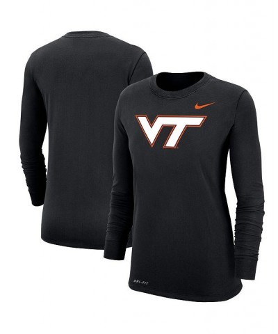 Women's Black Virginia Tech Hokies Logo Performance Long Sleeve T-shirt Black $27.99 Tops