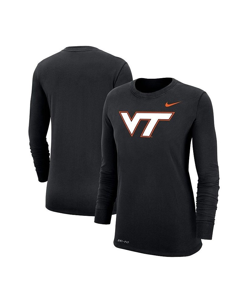 Women's Black Virginia Tech Hokies Logo Performance Long Sleeve T-shirt Black $27.99 Tops