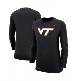 Women's Black Virginia Tech Hokies Logo Performance Long Sleeve T-shirt Black $27.99 Tops