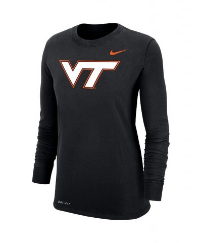 Women's Black Virginia Tech Hokies Logo Performance Long Sleeve T-shirt Black $27.99 Tops