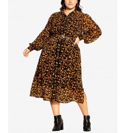 Plus Size Trendy Emilia Dress Honey $62.58 Dresses