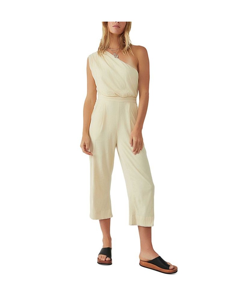 Women's Avery One-Shoulder Cropped Jumpsuit Washed Out $76.54 Pants