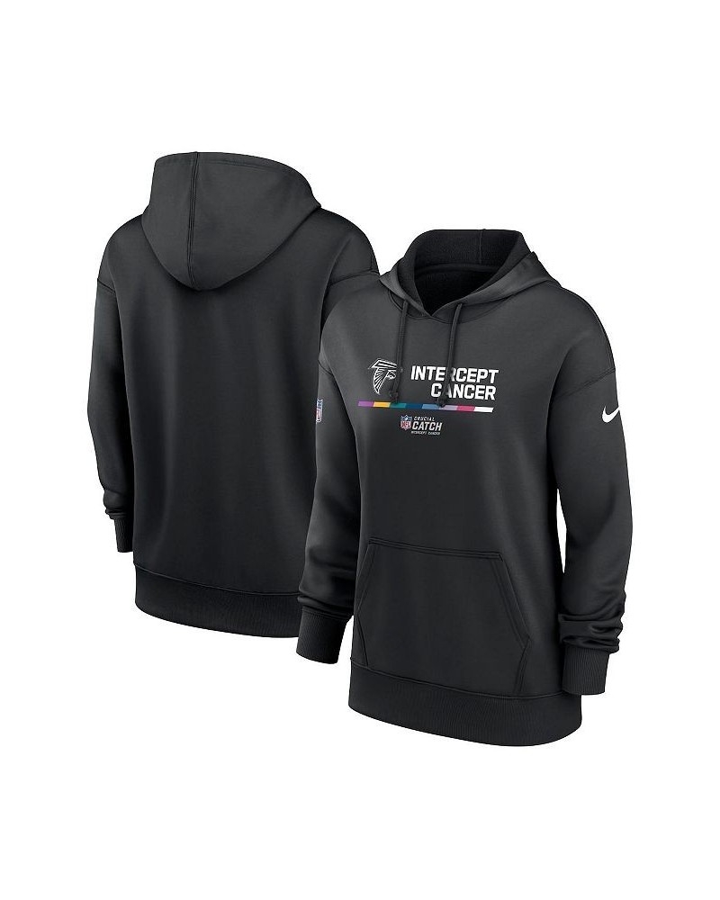 Women's Black Atlanta Falcons 2022 NFL Crucial Catch Therma Performance Pullover Hoodie Black $41.80 Sweatshirts