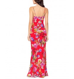 Women's Floral-Print Sleeveless Gown Poppy Multi $71.70 Dresses