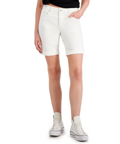 Cuffed Denim Bermuda Shorts Bright White $14.10 Shorts