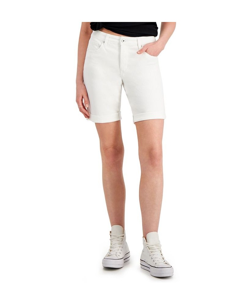 Cuffed Denim Bermuda Shorts Bright White $14.10 Shorts