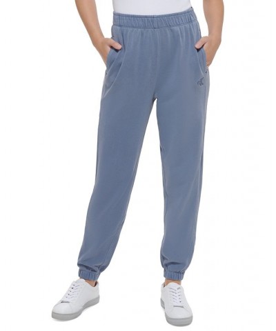 Women's Cotton High-Rise Jogger Pants Blue $22.75 Pants
