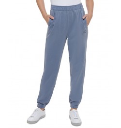 Women's Cotton High-Rise Jogger Pants Blue $22.75 Pants