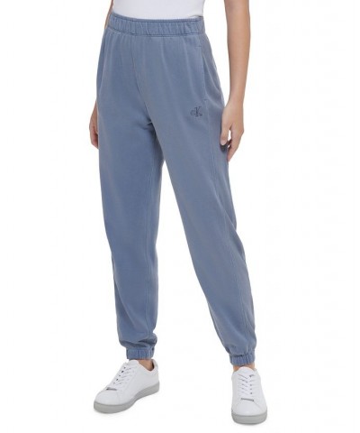 Women's Cotton High-Rise Jogger Pants Blue $22.75 Pants