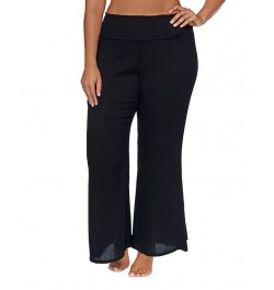 Plus Size Solid Dia Swim Pants Cover-Up Black $32.80 Swimsuits