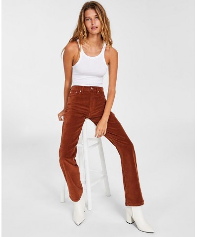 Women's Stretch Corduroy Jeans Brown $24.88 Jeans