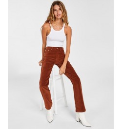 Women's Stretch Corduroy Jeans Brown $24.88 Jeans