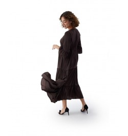 Women's Maternity Long Sleeve Flutter Dress Java $48.30 Dresses