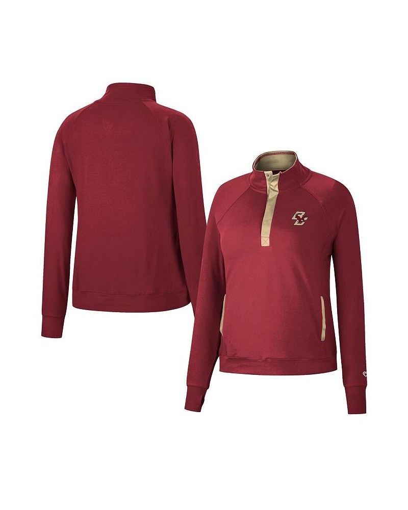 Women's Maroon Boston College Eagles Kipling Raglan Quarter-Snap Top Maroon $32.44 Tops