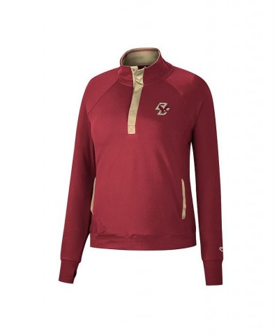 Women's Maroon Boston College Eagles Kipling Raglan Quarter-Snap Top Maroon $32.44 Tops