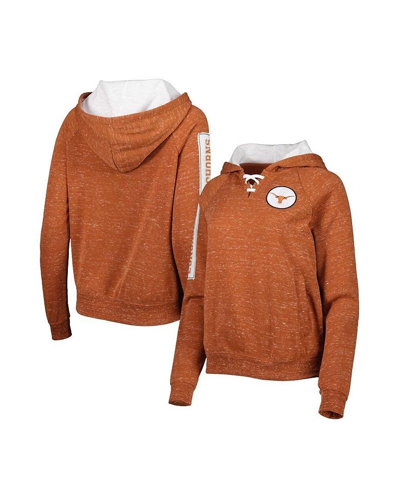 Women's Texas Orange Texas Longhorns The Devil Speckle Lace-Placket Raglan Pullover Hoodie Texas Orange $33.79 Sweatshirts